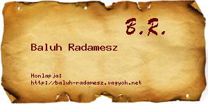 Baluh Radamesz névjegykártya